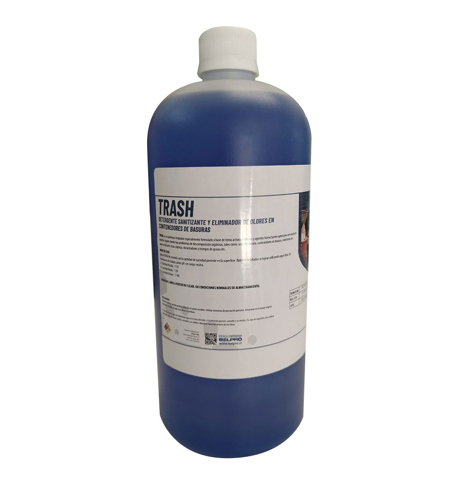 DETERGENTE SANITIZANTE Y ELIMINADOR DE OLORES EN CONTENEDORES DE BASURA TRASH